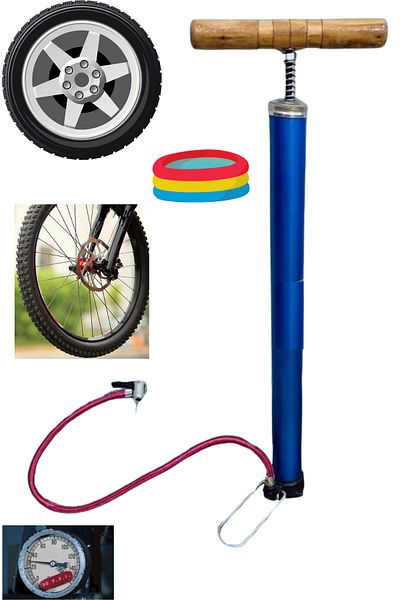 hırdawhat Bicycle Pump Ball Inflator Car Hand Pump with Needle Gift