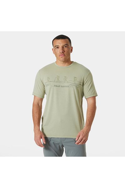 Helly Hansen Skog Recycled Graphic Men's Green Round Neck T-Shirt
