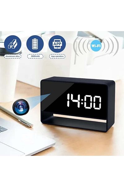 iUni Mini Desk Clock Camera Ip27 Mini, 16gb, Full Hd, 150°, Night Vision, Live View On Phone