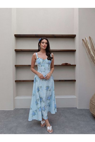 ESRAHELVACI Rochie cu bretele cu model panglică