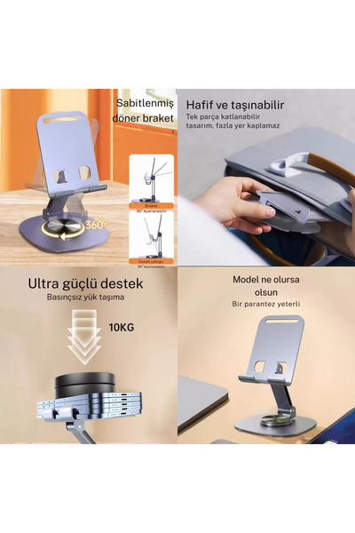 VOOKA Ρυθμιζόμενη μεταλλική βάση τηλεφώνου για tablet – Αναδιπλούμενη βάση επιτραπέζιου υπολογιστή | Εργονομικό και ανθεκτικό