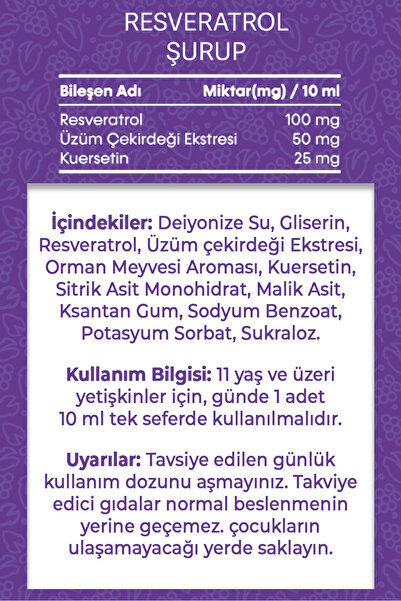 Vitisfera Resveratrol Şurup Orman Meyveleri Aromalı 150 ml