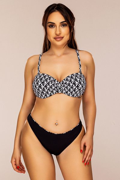 Lush Fashion Black Two-Piece Swimsuit