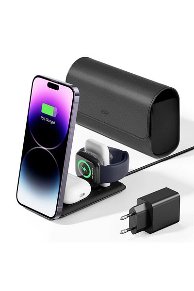 ESR ESR Premium 3in1 wireless charger compatible with Apple fast charging White
