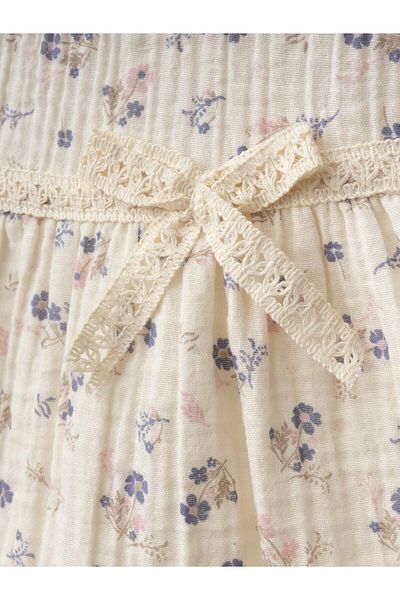 ALPİDS Baby Girl Zippered Flowery Muslin Dress