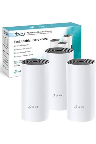 TP-LINK Deco M4 Whole Home Mesh Wi-Fi System, Up to 4000 sq ft Coverage, Dual-Band (3-Pack), White