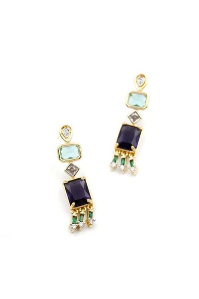 Royaleks Melis Stone Earrings - Purple