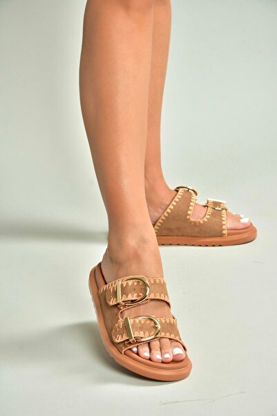 Fox Shoes U267146202 Taba Замша Жіночі капці