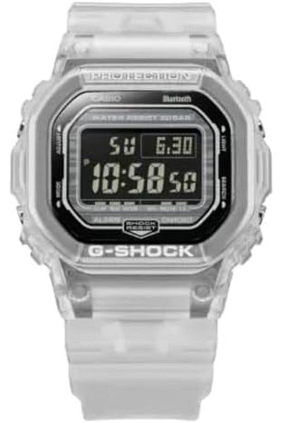 Casio Men's Digital Quartz Watch with Plastic Strap DW-B5600G-7ER, White, strap