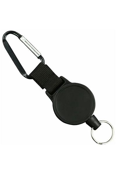 OEM Compact keychain, retractable, plastic and carbon fiber, 75 cm, black