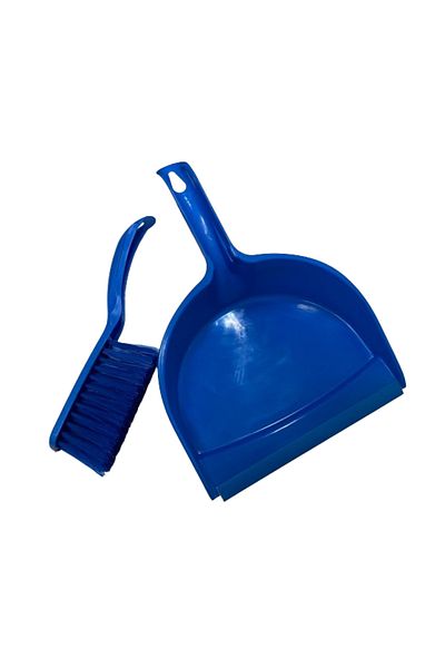 OEM Broom set with dustpan, plastic, 4.5 cm bristles, blue