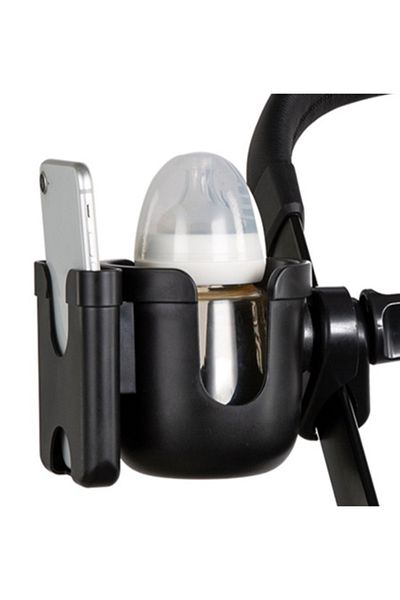 kik Bottle and phone holder with stroller and tricycle mount, black