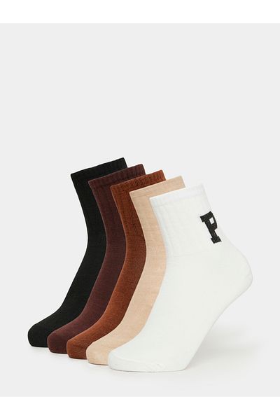 Styli Pack of 5 - Embroidered Detail Crew Socks