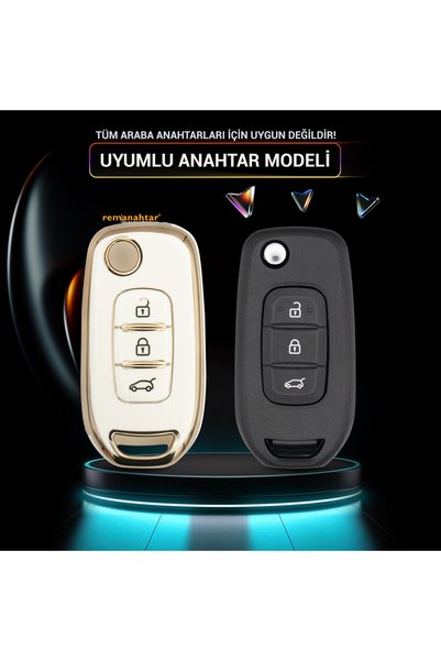 Rem Anahtar Oto Elektronik Anahtar Megane4 Clio5 3 Button Switch Nano Switch Case - White