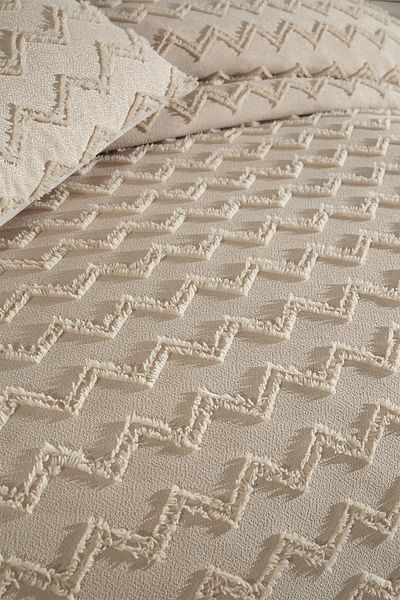 Çeyiz Diyarı Beige 3 Piece Lumpa Set for Two People