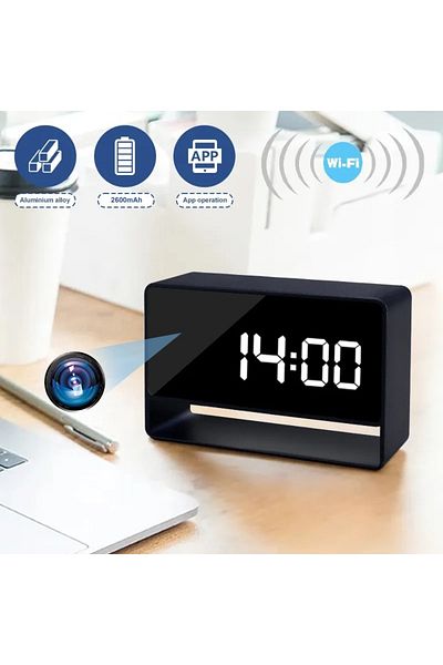 iUni Mini Desk Clock Camera Ip27 Mini, 8gb, Full Hd, 150°, Night Vision, Live View On Phone