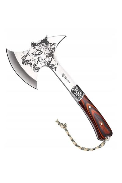 Foxter Axe, Tomahawk, Wolf, 32 cm, stainless steel blade, sheath included