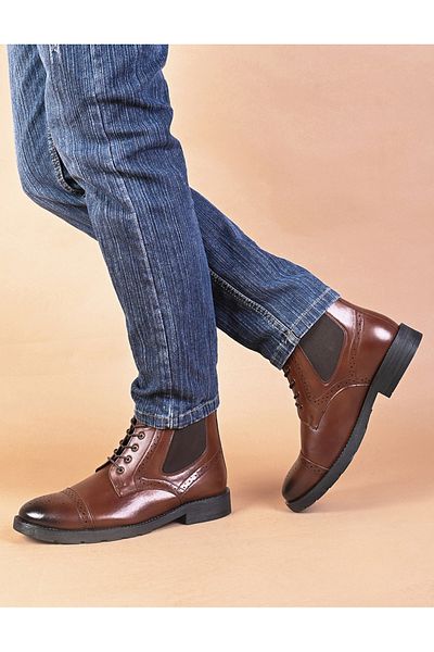 Styli Almond Toe Lace Up Chelsea Boots