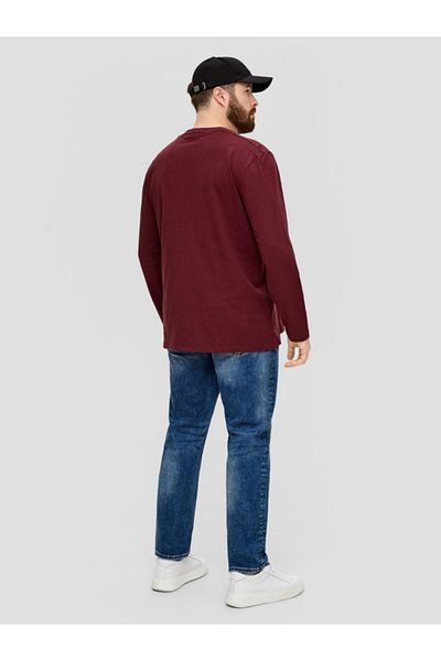 s.Oliver Men's Big Size Long Sleeve T-shirt, Crew Neck And Chest Pocket, Big Sizes