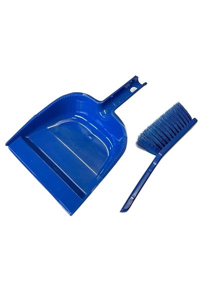 OEM Broom set with dustpan, plastic, 4.5 cm bristles, blue