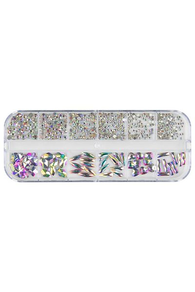 LUXORISE Strasuri pentru unghii, cristale holografice, 12 modele
