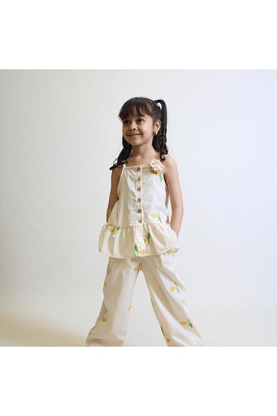 OZZY KİDS Girl's Daisy Patterned Suit