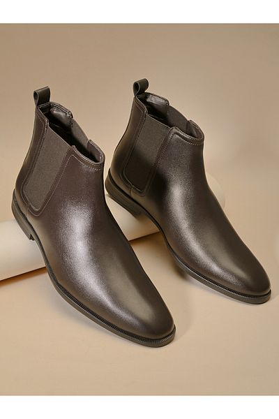 Styli Pointed Toe Leather Ankle Boots
