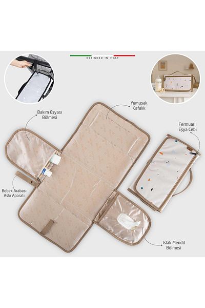 Elele Elelelife Baby Care Diaper Bag Marla Beige