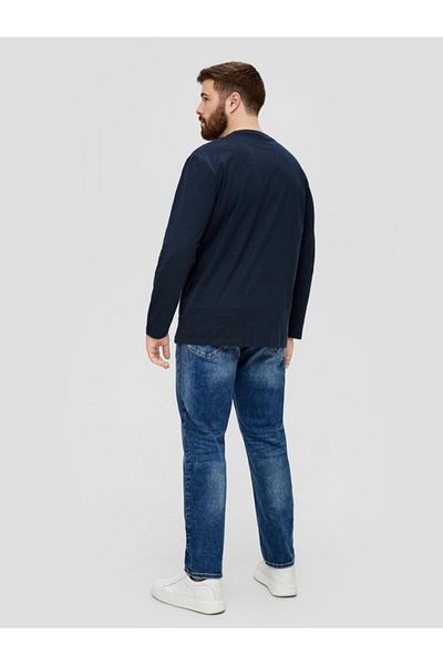 s.Oliver Men's Big Size Long Sleeve T-shirt, Crew Neck And Chest Pocket, Big Sizes
