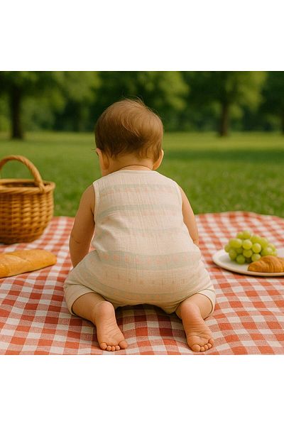 Esterella Baby Girl / Muslin Jumpsuit / sleeveless Jumpsuit / 100% Cotton Muslin Jumpsuit