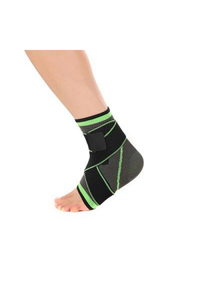 OEM Ankle Support - 3D Design, Elastane & Textile, Black/Green, S
