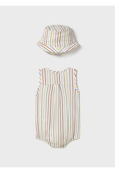 MAYORAL Baby Boy Striped Hat Jumpsuit Multicolor 1603