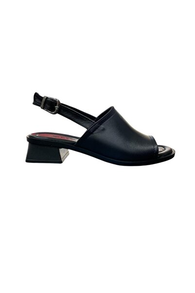 ENZO EXCLUSİVE Doğa Shoes Yazlık Kalın Topuklu Hakiki Deri