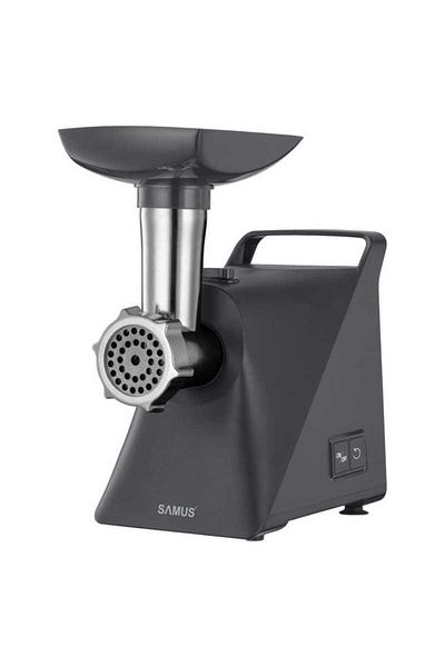 Samus Samus SMT-1215GRAY 1200W Meat Grinder 1 Speed ​​+ Reverse Sausage and Kibbeh Accessories Black