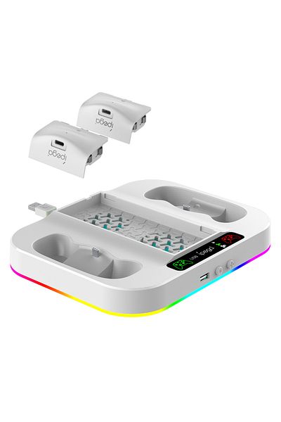 Koopsio Cooling station compatible with XBOX S Series, 2 rechargeable 1400mAH batteries included