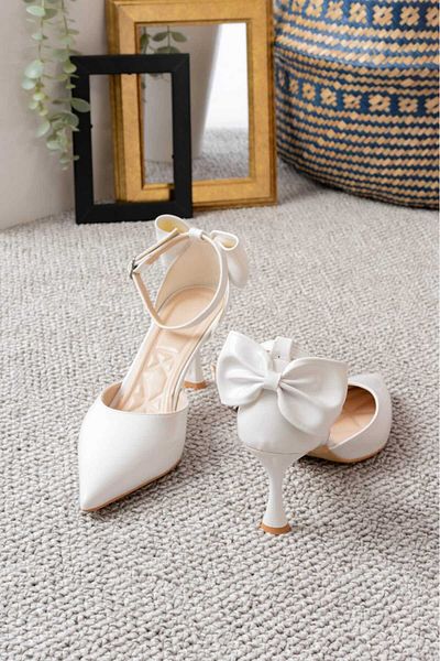 v.s.h velvet Women's Bow 🎀   Evening Dress Patent Leather Heeled 7cm Stylish Shoes