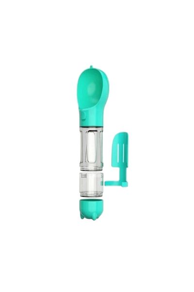 Nuxie Dispenser portabil de mancare si apa pentru câini si pisici, 5 în 1, 300 ml, saci igienici, spatul