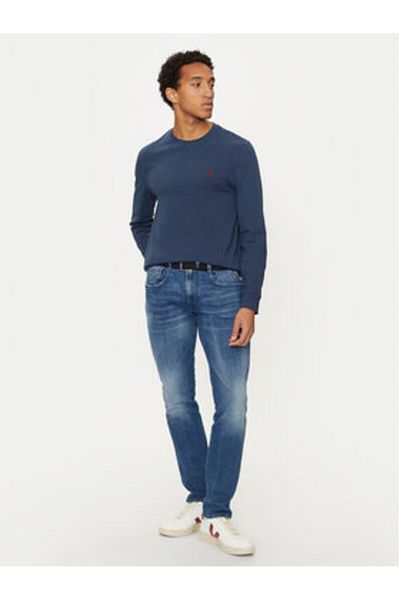 U.S. Polo Assn. Tricou cu mânecă lungă pentru bărbați US Polo Assn MUP1587-U87 Albastru