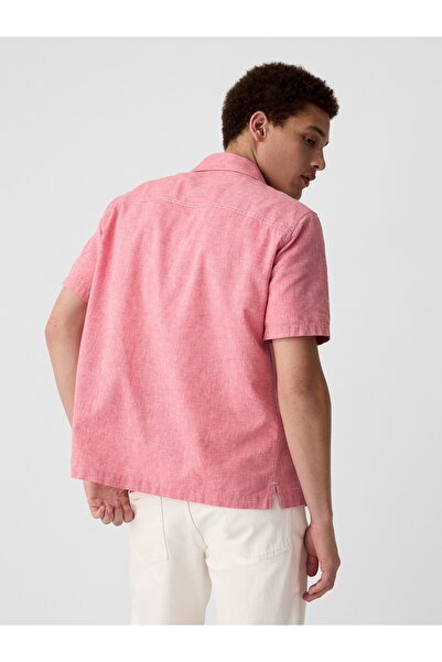 GAP Erkek Pembe Standart Fit Çiçek Desenli Vacay Gömlek