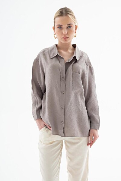 Nazen Giyim Long Sleeve Pocket Vision Women's Shirt 0571-2Y5