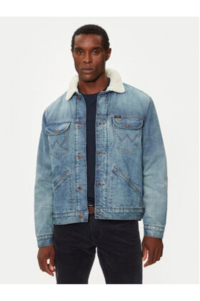 WRANGLER Jachetă din denim pentru bărbați 112357271 albastră