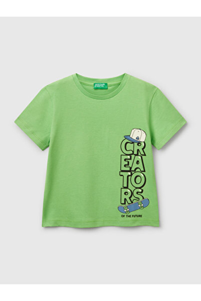 Benetton Băiat Verde cu imprimeu tricou 1-6 ani