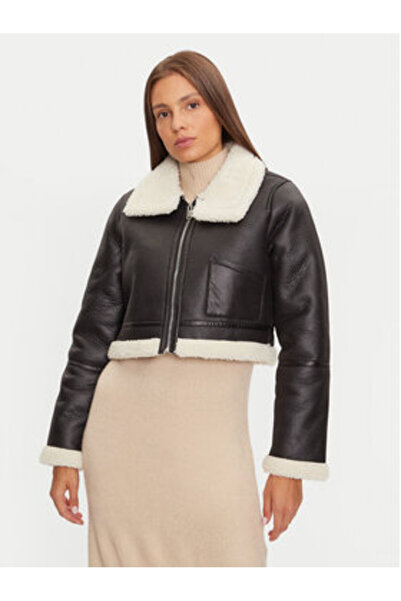 Brave Soul Women's Faux Leather Jacket LJK-MAX683 Black