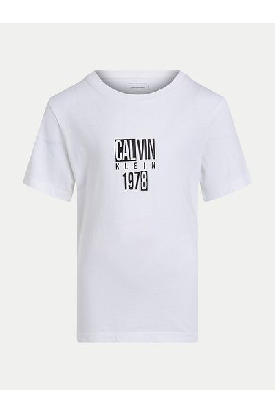 Calvin Klein Jeans Tricou băieți IB0IB02456 Alb