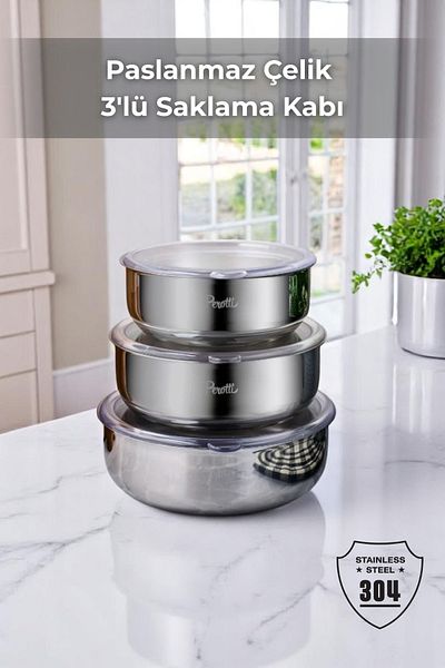 Sevinse Home Stainless Steel Storage Container Set