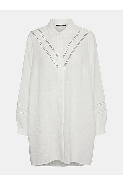 Veromoda Curve Rochie tip cămașă pentru femei vero moda curve 10301894 Alb
