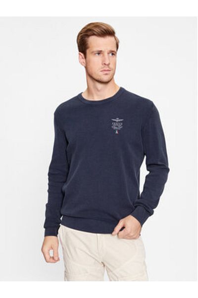 Aeronautica Militare Pulover bărbătesc 232MA1394L463 Bleumarin