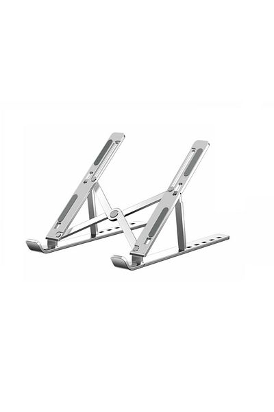 Aptel Foldable laptop stand, aluminum, adjustable, silver