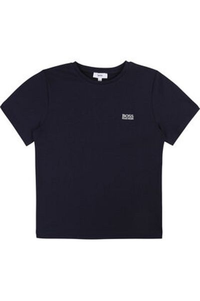 BOSS Tricou băieți J25P14 bleumarin