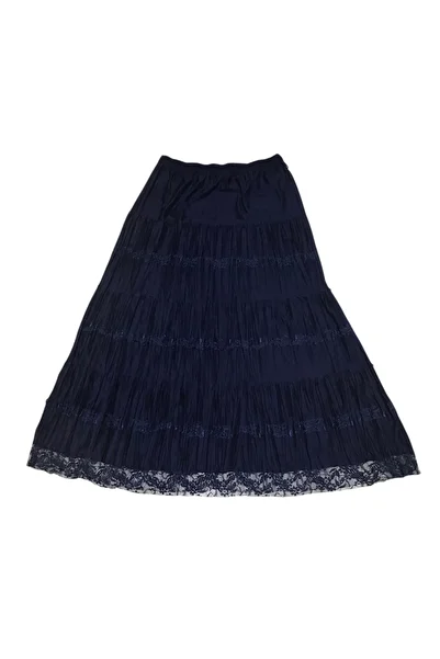 ECE GİYİM Women's Elastic Waist Folded Gypsy Skirt